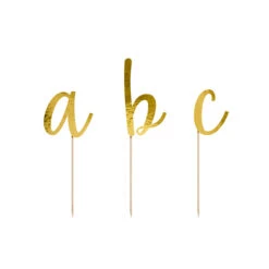 Bouchon De Gâteau Avec Alphabet Doré - 53 Pcs.
