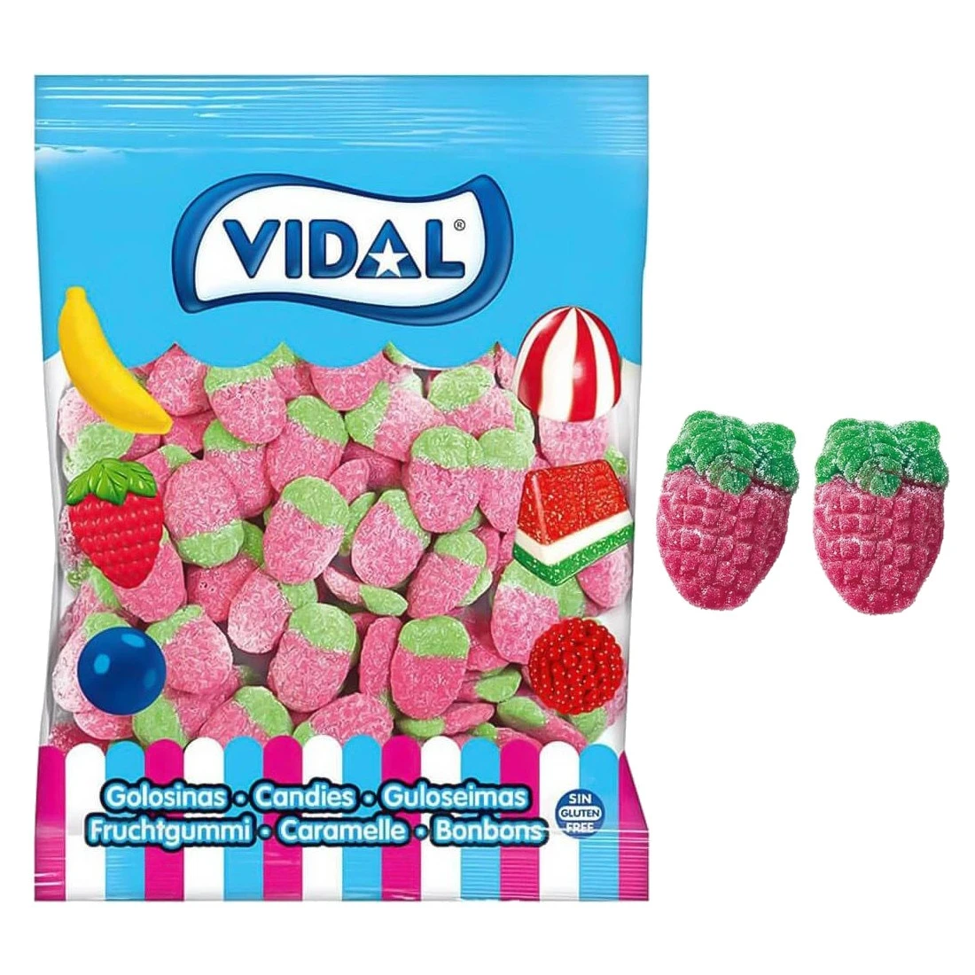 Fraises Acidulées - Fini - 1 Kg 1 Fraises Acidulées - Fini - 1 Kg