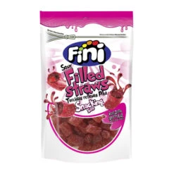 Réglisse Rouge à La Fraise Fourrée De Pica Pica En Cubes De 165 G - Fini Sour Paillettes Fourrées