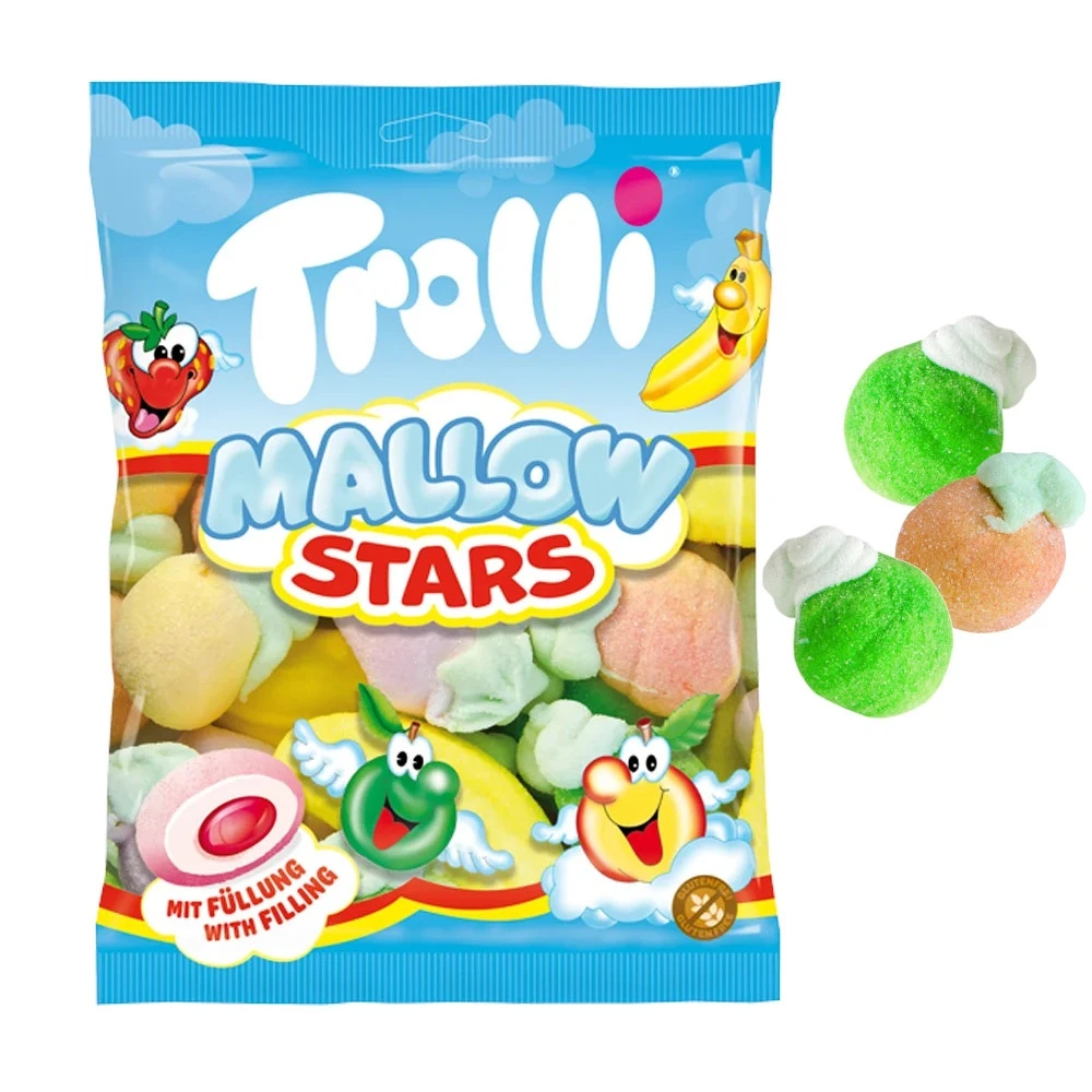 Guimauves Fourrées En Forme De Fruits - Trolli Mallow Stars - 150 G 1 Guimauves Fourrées En Forme De Fruits - Trolli Mallow Stars - 150 G
