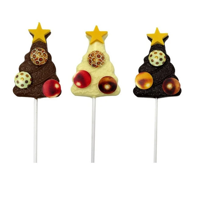Sucettes De Sapin De Noël En Chocolat 45 Gr - 20 Unités 1 Sucettes De Sapin De Noël En Chocolat 45 Gr - 20 Unités