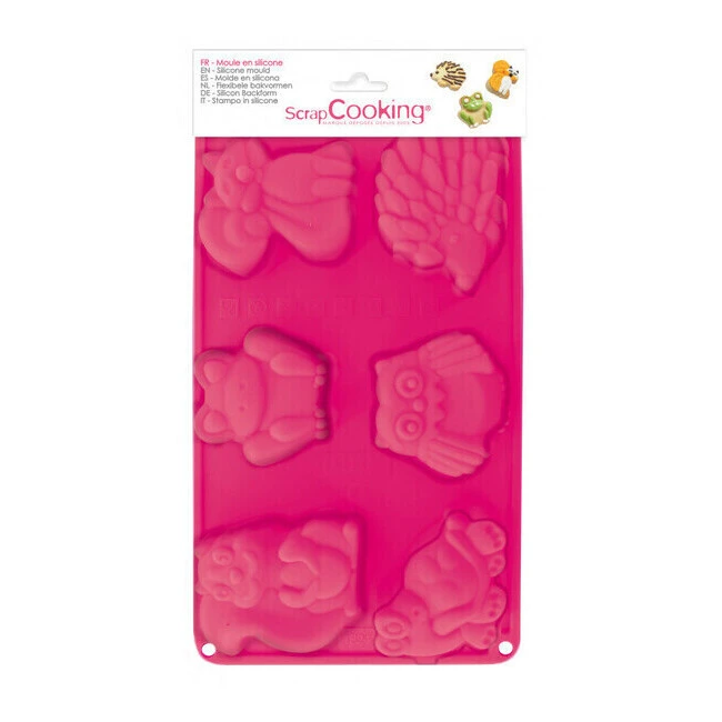 Moule Pour Animaux Des Bois 30 X 17,5 X 3 Cm - Scrapcooking - 6 Cavités 1 Moule Pour Animaux Des Bois 30 X 17,5 X 3 Cm - Scrapcooking - 6 Cavités