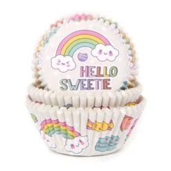 Capsules à Cupcake Nuage Arc-en-ciel Avec Message - Maison De Marie - 50 Pcs.