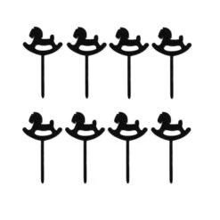 Pics En Acrylique Avec Cheval à Bascule - Sweetkolor - 8 Pcs.