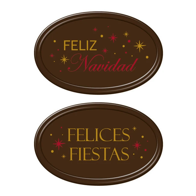 Panneau "Joyeux Noël" En Chocolat Noir - 60 Pcs. 1 Panneau "Joyeux Noël" En Chocolat Noir - 60 Pcs.