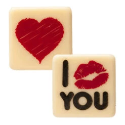 Signe De La Saint-Valentin En Chocolat Blanc - Dekora - 135 Pcs.