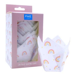 Capsules De Tulipes En Papier Pour Muffins Arc-en-ciel - PME - 24 Pcs.