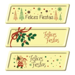 Panneau En Chocolat Blanc "Happy Holidays" - 66 Unités