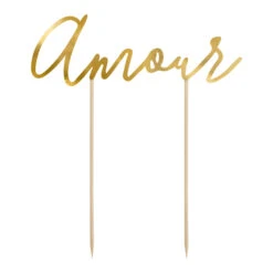 Amour Gold Cake Topper 22 X 19 Cm - PartyDeco