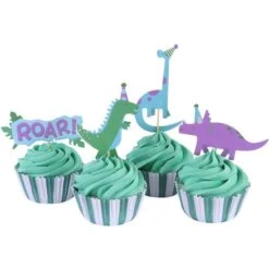 Capsules à Cupcakes Avec Pics à Dinosaures - 24 Pcs.